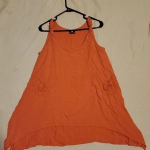 Short orange A-line dress or cover up swimwear